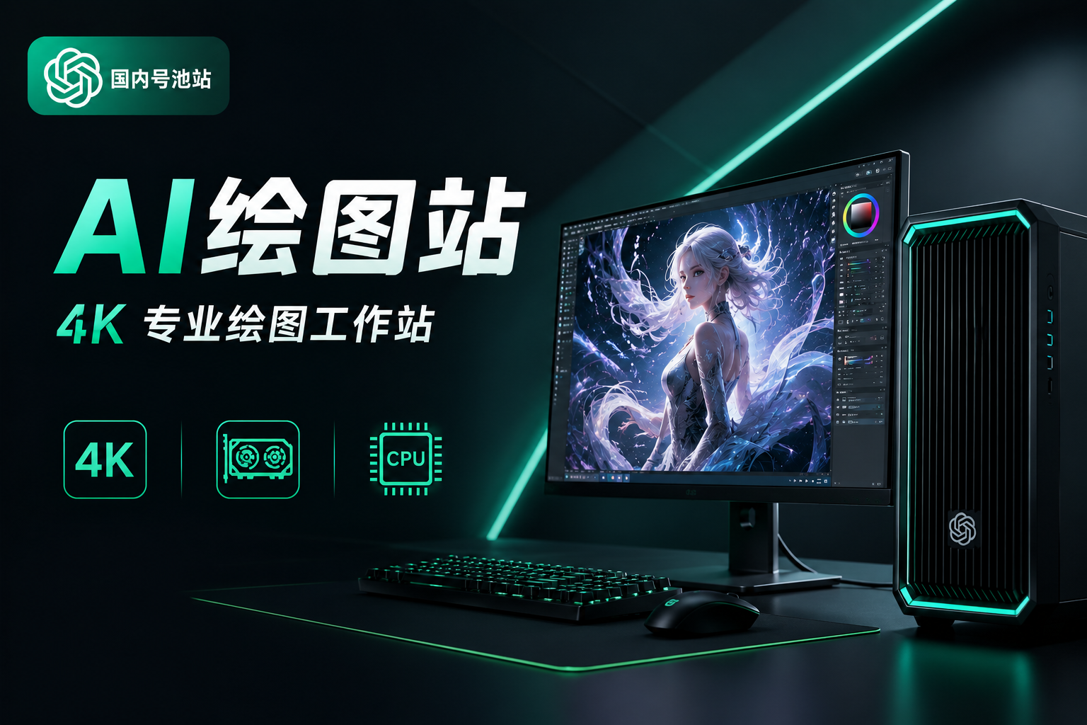 AI绘图工作站 高清4K出图 2元含10张（0.2/张）